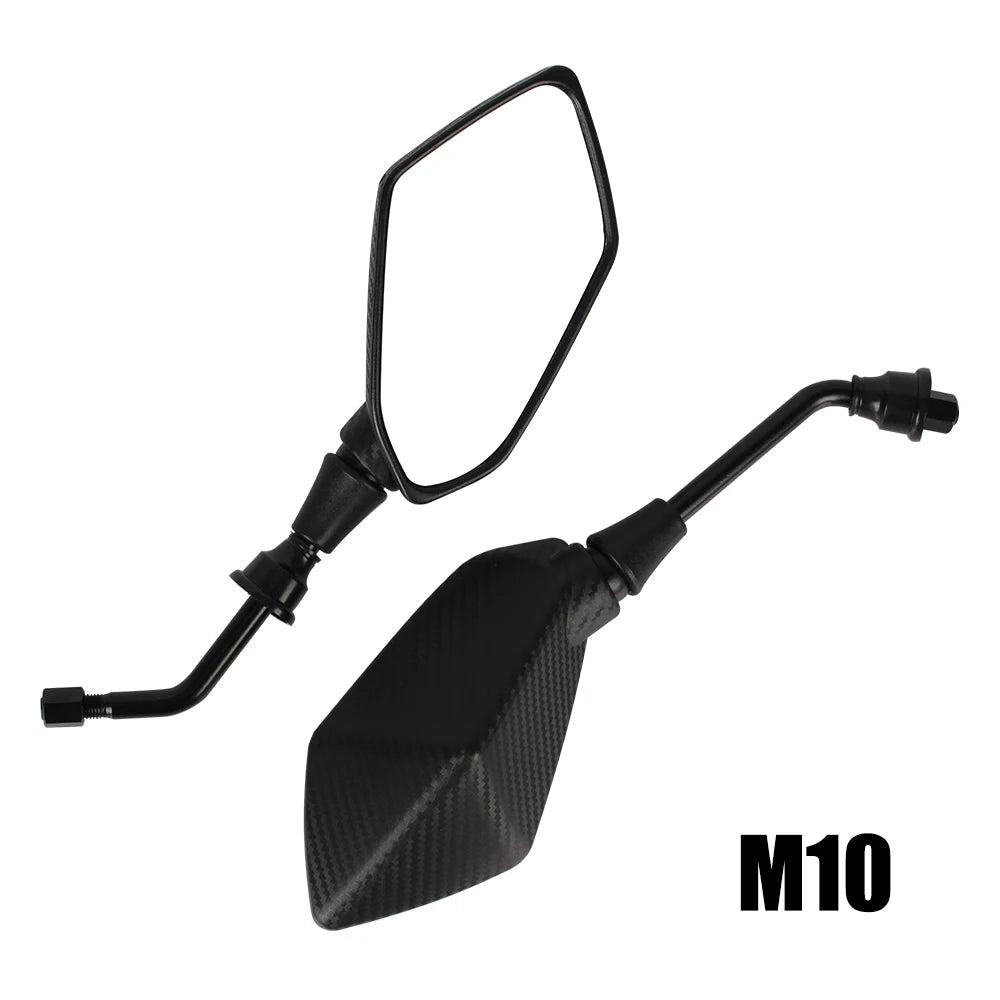 8mm 10mm Back Side Convex Mirror Handle Bar End Side Rearview Mirrors for Scooter E-Bike Motocycle 1 Pair Motorcycle Mirror