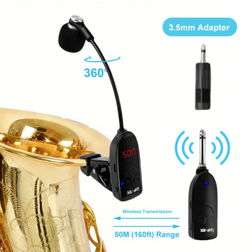 Wireless Microphone Professional Musical Instrument Pickup Amplifier Condenser Mic Receiver Transmitter For Saxophone Trumpet