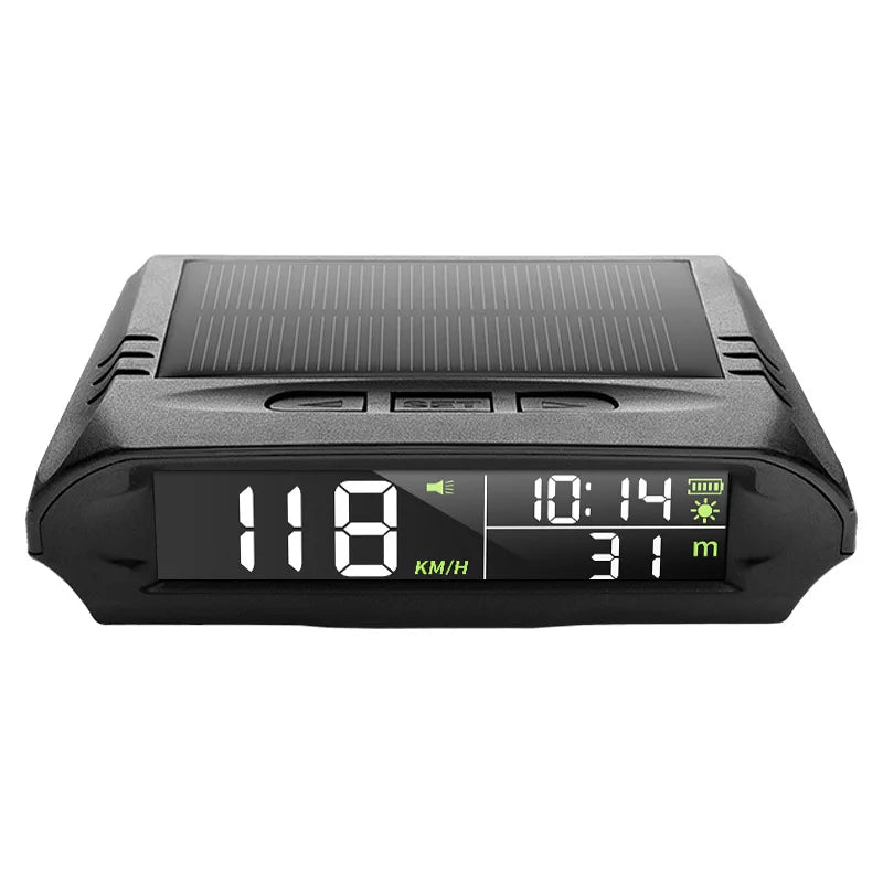 Auto GPS Speedometer With Solar Charging Car HUD Head up Display Car Smart Digital Alarm Reminder Meter Electronics Accessories