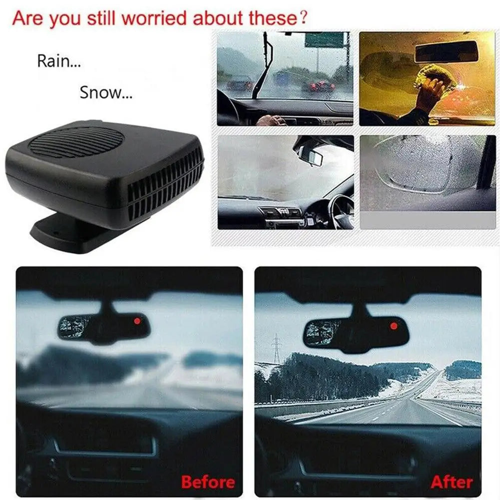 12V/24V 200W Portable Car Heater Fan Windshield Demister Defroster Cooling Heating 2 IN 1 Electric Fan For Cars Trucks