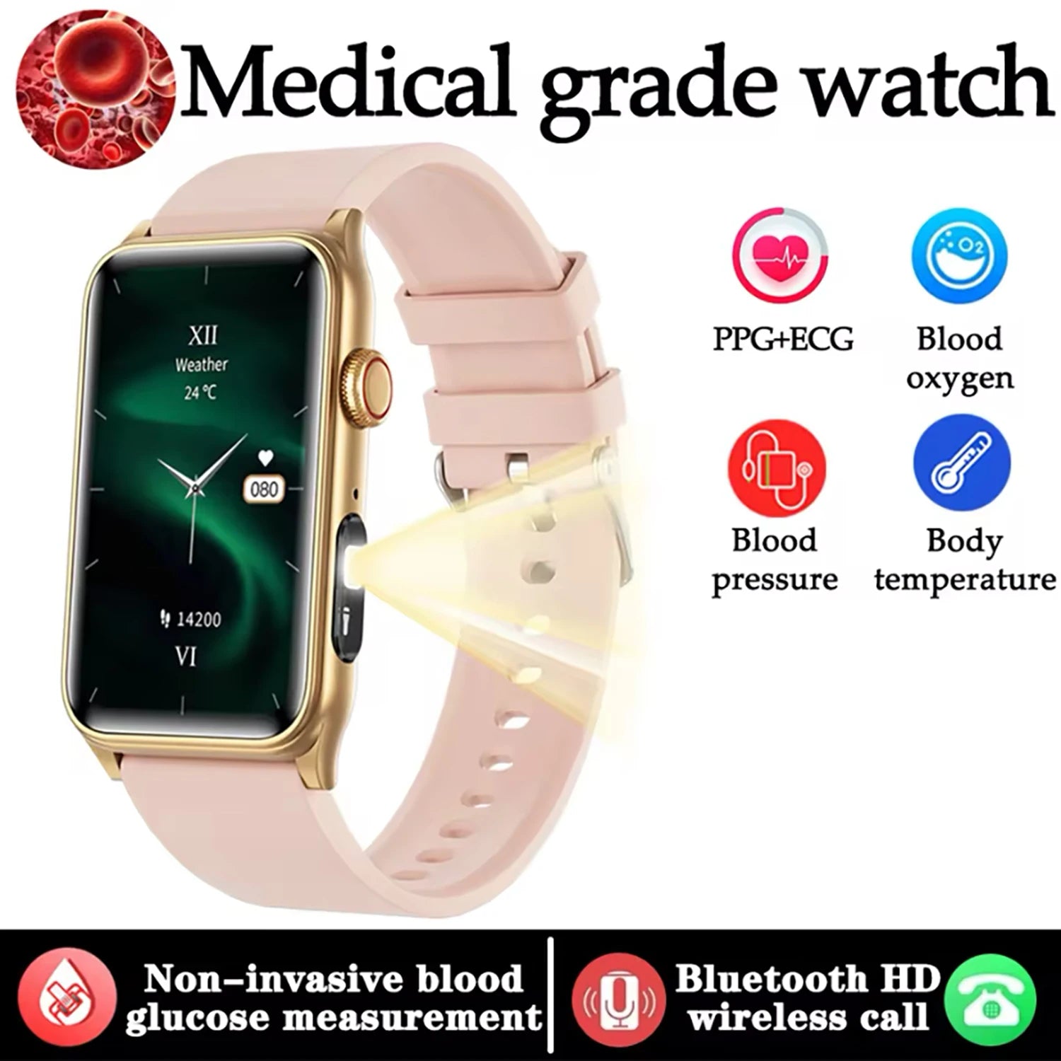 2025New Medical grade Smart Watch For Xiaomi Women Health Blood sugar Blood oxygen Blood pressure Monitoring Men Sport Watches