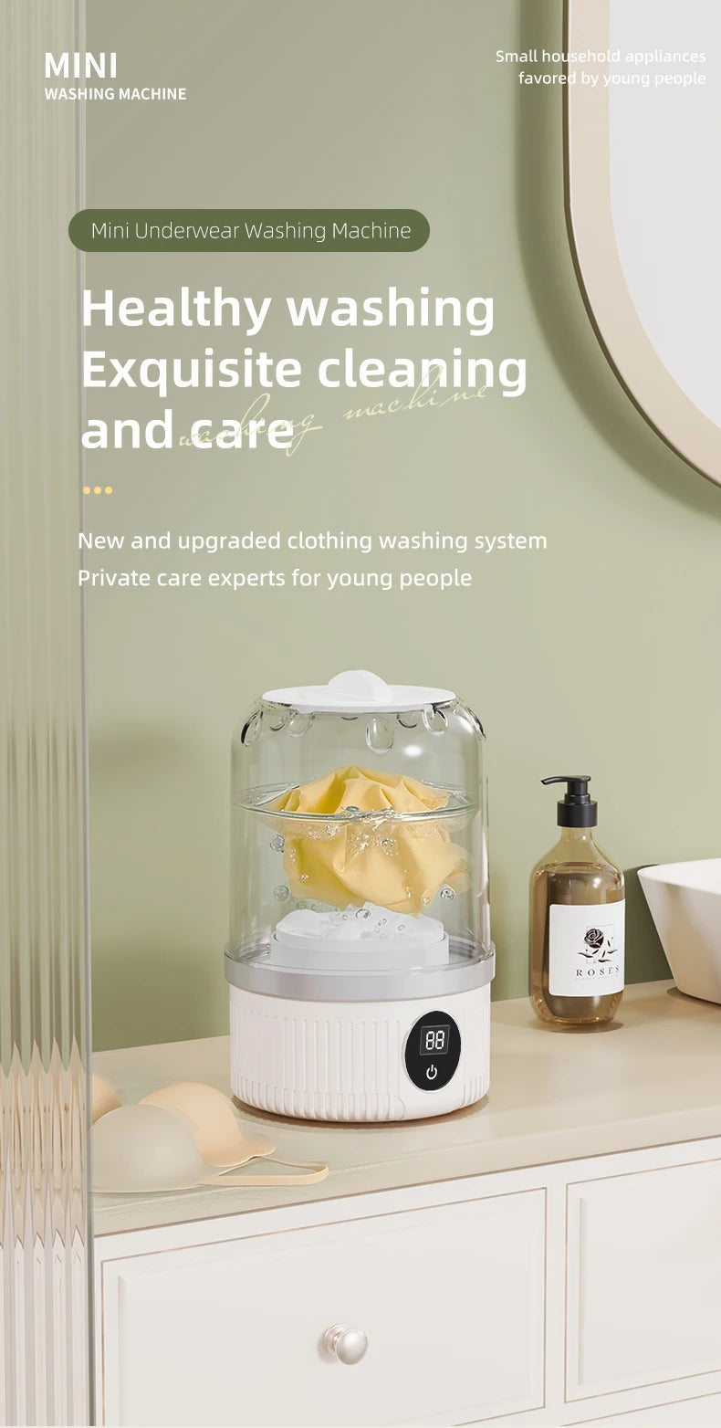 Mini Washing Machine Household Electric Washing Cup Underwear Socks Small Wireless Charging Washing Machine