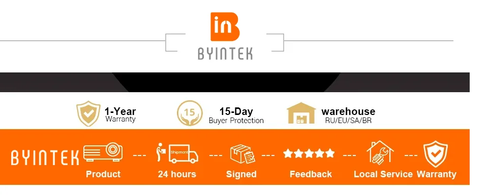 BYINTEK R20 Max Mini Projector 4K DLP Smart WiFi Android 11.0 LED 1080P Outdoor Home Theater Projectors With 15600mAh Battery