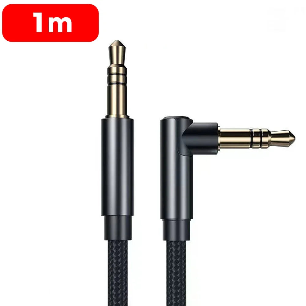 3.5mm Jack Audio Cable 90 Degree Elbow Male To Male Speaker Aux Wire for Samsung Xiaomi MP3/4 Video Car Headphone Adapter Cord