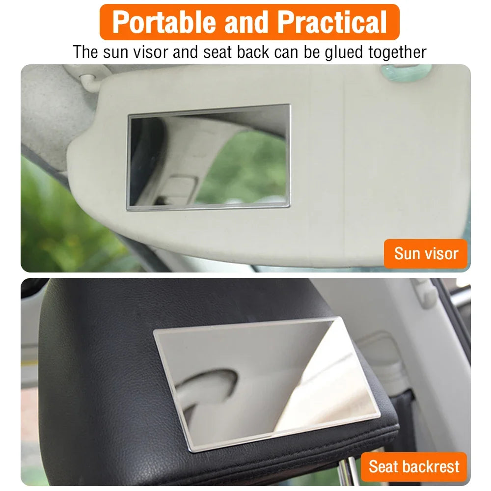 Car Makeup Mirror Stainless Steel Portable Auto Sun-Shading Visor HD Mirrors Car-styling Auto Interior Mirror