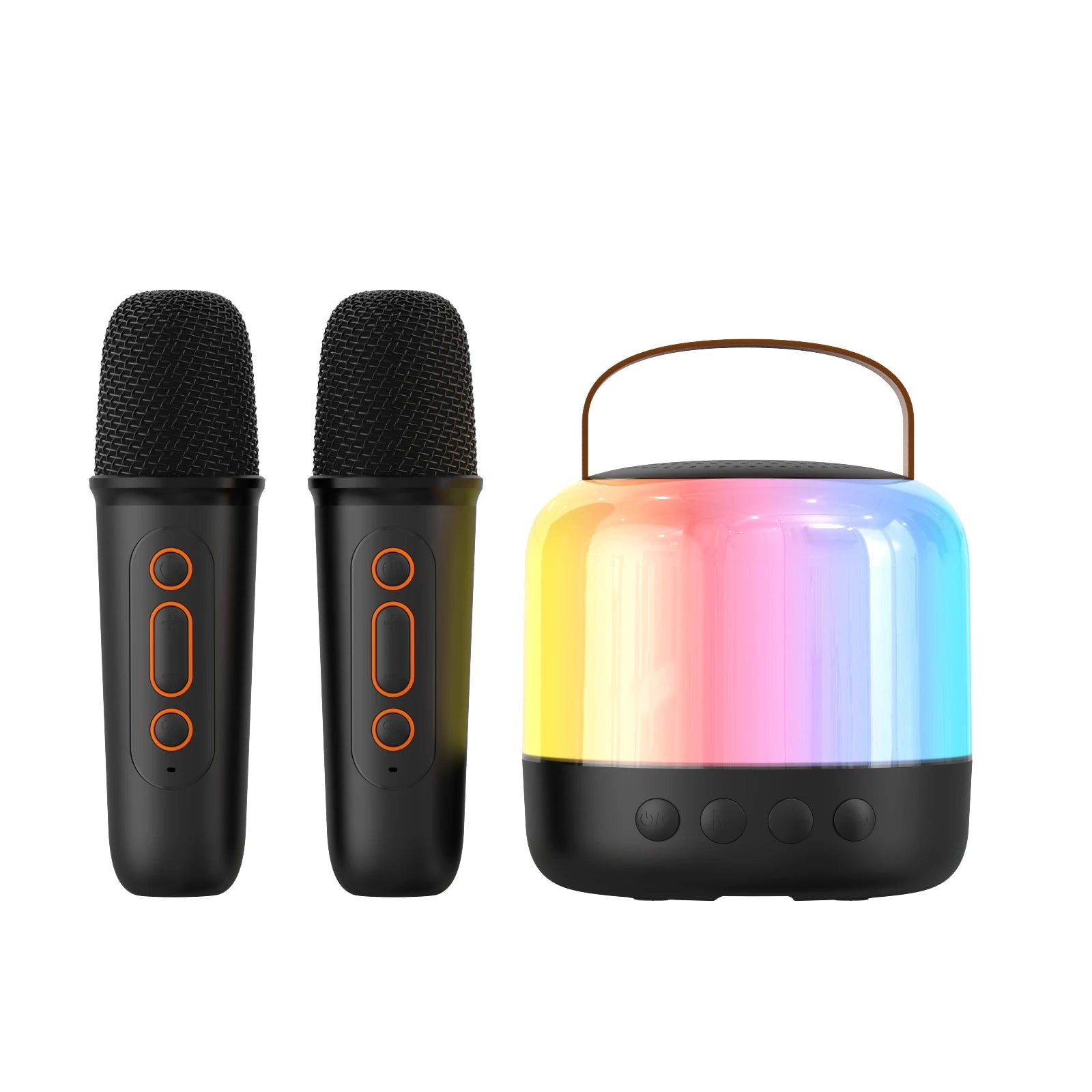 speakers microphone 5.3 bluetooth wireless Speakers with Mic Adjustable LED Lights Karaoke Machine  Wireless Karaoke Speaker