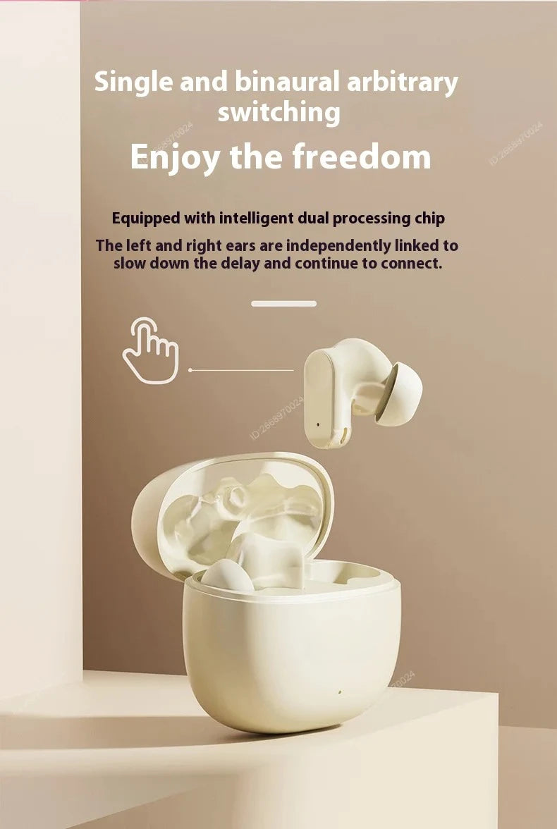 Wireless Bluetooth Earbuds Comfort Fit Metal Diaphragm Hi-Fi Sound Long Battery Life Earphones ENC Noise Cancellation With Mic