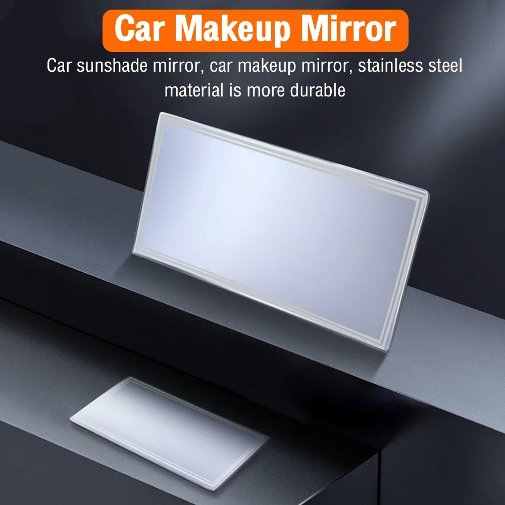 Car Makeup Mirror Stainless Steel Portable Auto Sun-Shading Visor HD Mirrors Car-styling Auto Interior Mirror