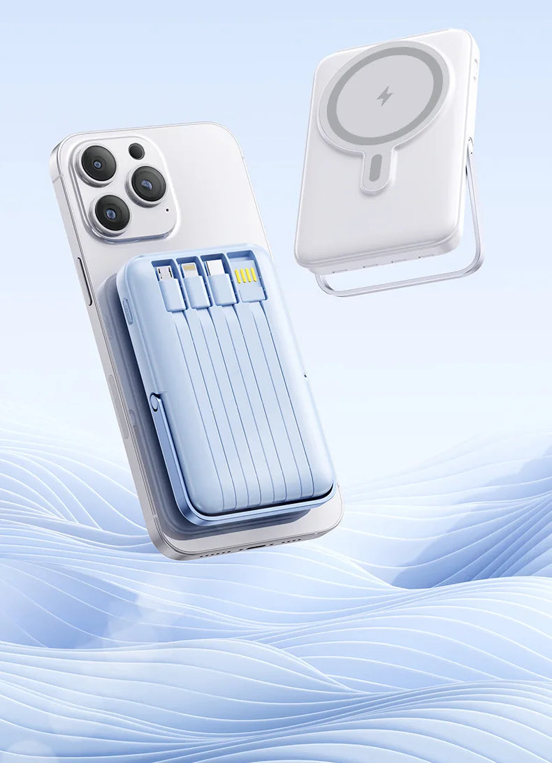 New 200000mAh Magnetic Wireless Power Bank with Phone Holder Portable Charger Fast Charging Battery for IPhone Magsafe PowerBank