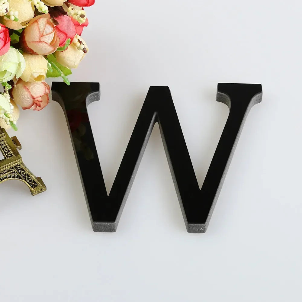 26 Letters Wall Sticker 3D DIY Mirror Acrylic Decals Home Decor Wall Art Mural for party wedding Christmas Retro Wall Art
