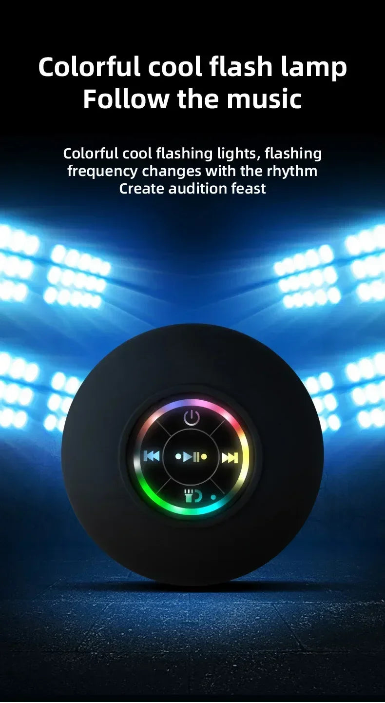 Bluetooth Shower Speaker Portable Wireless Mini Speaker with Mic Suction Cup IPX4 Water Resistant for Travel Pool River Floating