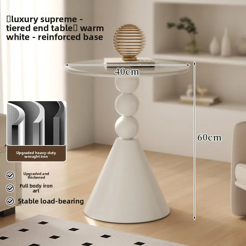 Retro room sofa side tables light luxury coffee table bedroom creative small round mesa para habitación living room furniture