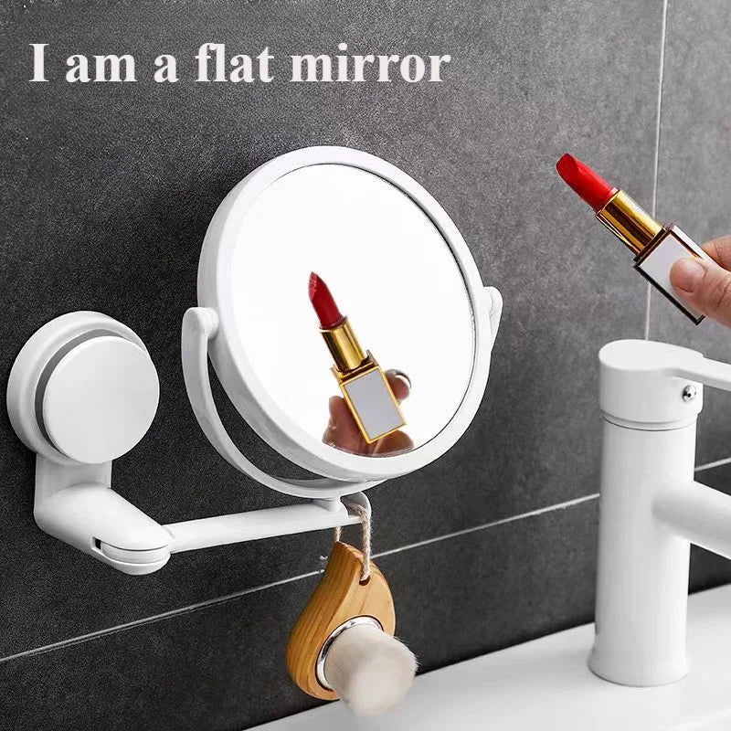 HD Plane Mirror Magnified Makeup Shaving Vanity Mirror Bathroom Wall Mounted 360 Degree Rotating Mirror  Mirror Wall  Mirrors