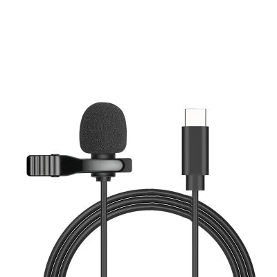 3.5mm Mini Microphone Type C Lapel Clip-on Microphone Portable USB Type-C 3.5mm Professional Micro Mic For DSLR Camera PC Laptop