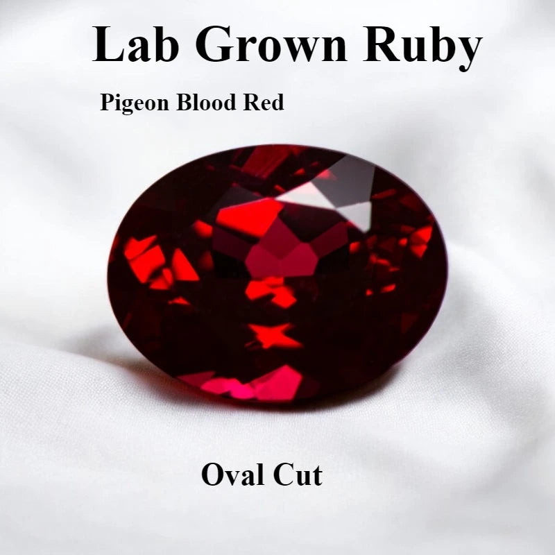Lab Grown Ruby Various Shape Pigeon Blood Red Charms Gemstone for DIY Jewelry Making Materials Selectable Certificate