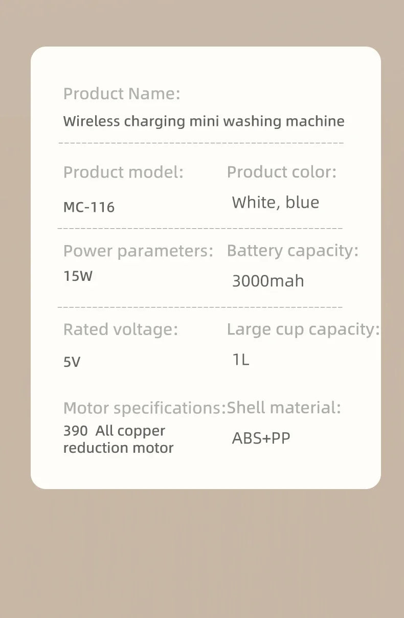 Wireless washing machine portable underwear cleaner 1L mini Socks Washing Machine Dehydratable Laundry Bucket