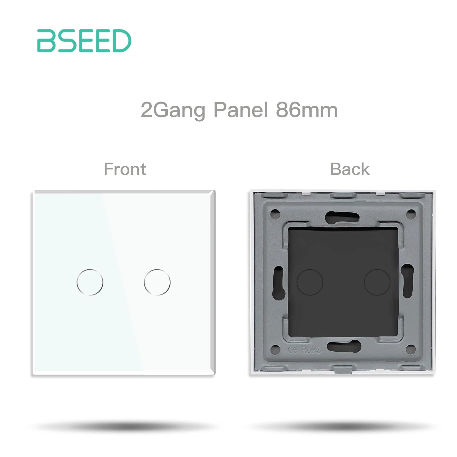 BSEED 1/2/3Gang Smart Zigbee Switches Function Part Touch Glass Front Panel EU Wall Socket Smart Plug DIY Parts Free Combination