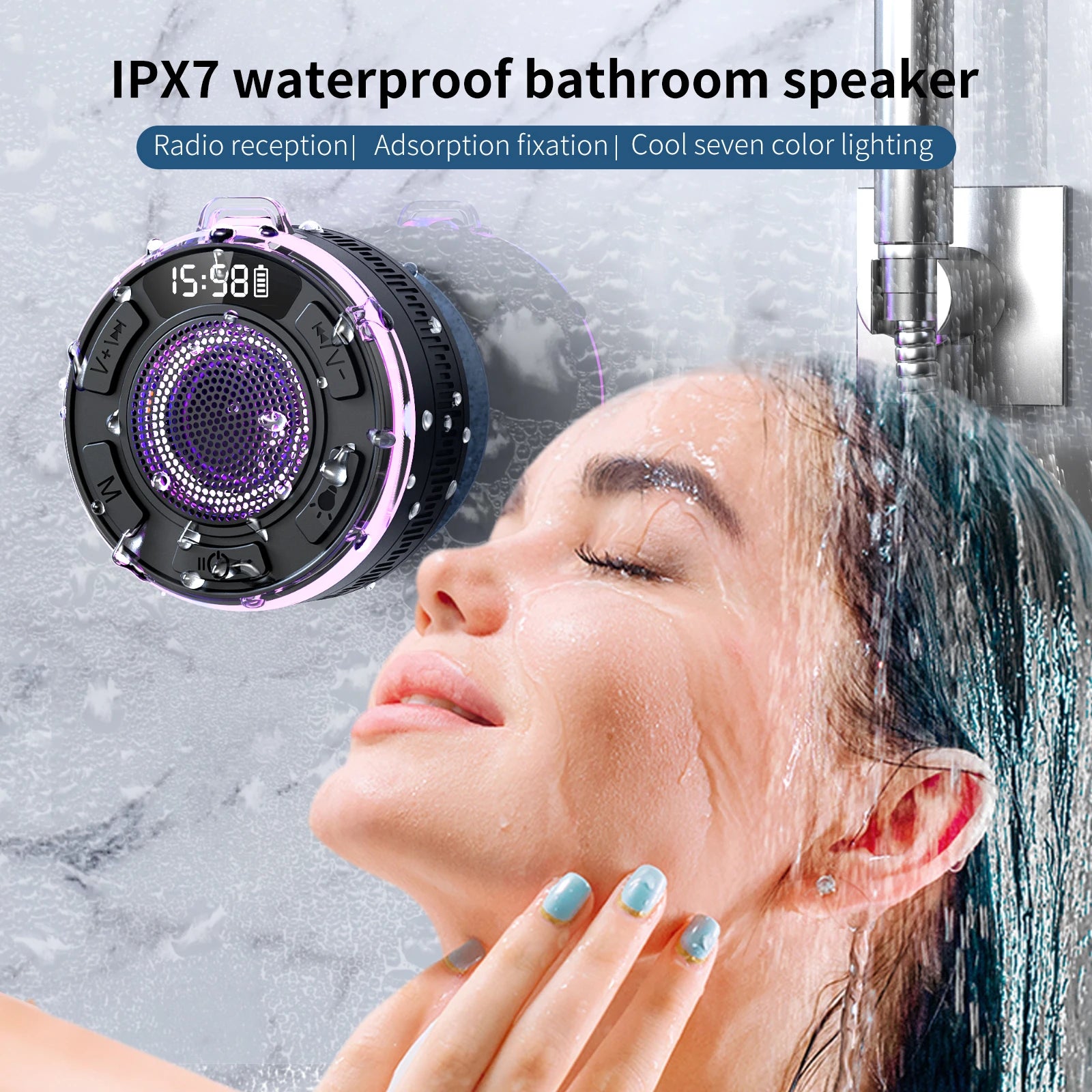 Wireless Bluetooth S3 Speaker IPX7 Waterproof LED Light Strong bass Bluetooth speaker Type-C S3 IPX7 Waterproof 1100mAh with Mic