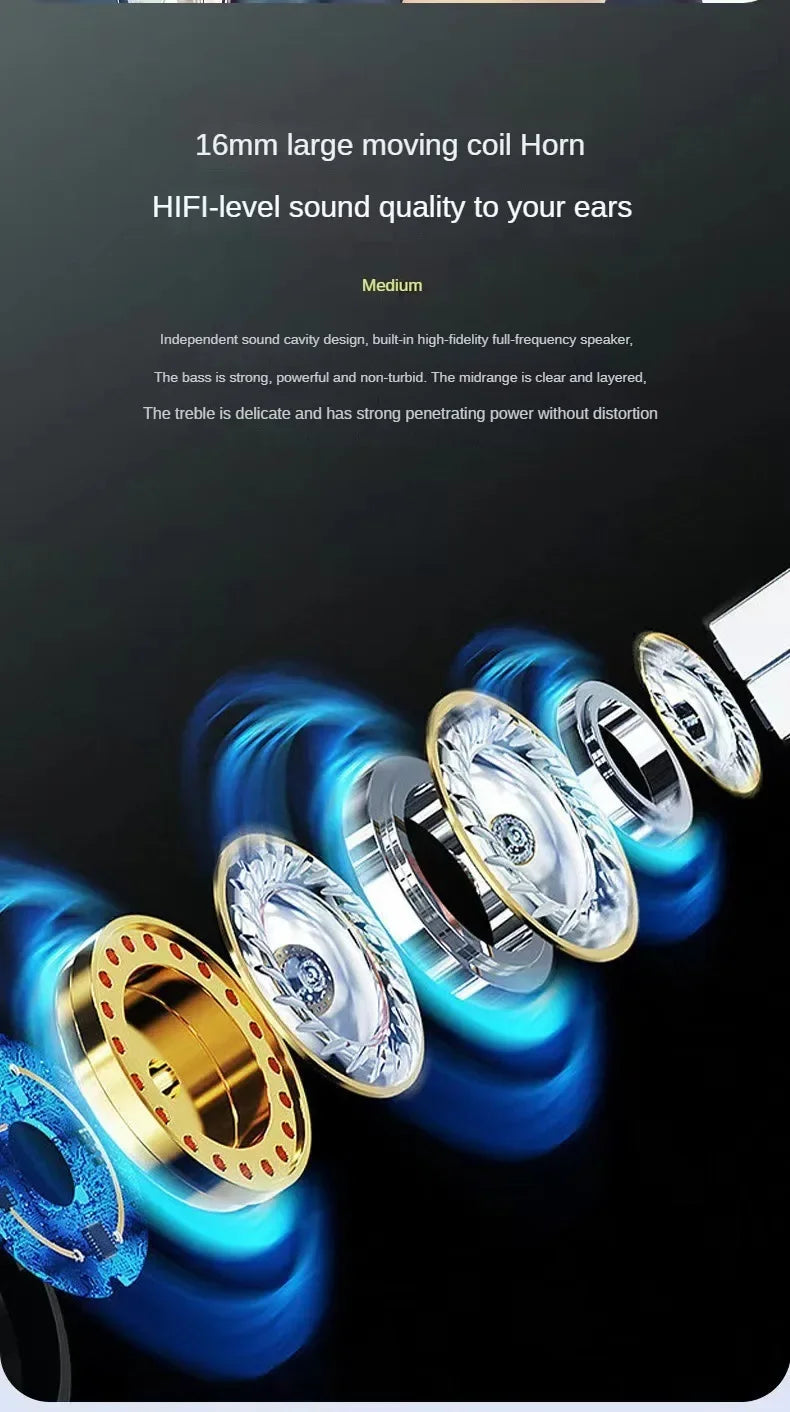 Wireless Bluetooth 5.4 Headphone Digital Display Single Earbud Ultra Long Standby Business Earphone HD Call Headset Outdoor