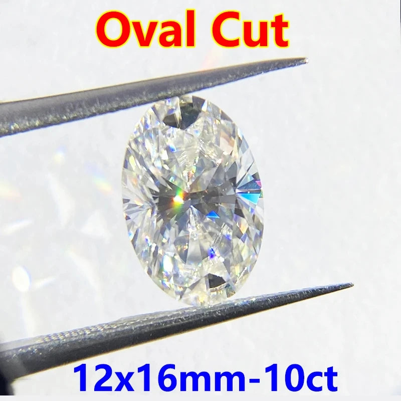 DJMAX 0.1-30ct Rare Oval Cut Moissanite Loose Stone D Color Lab Grown Super White Certified Ellipse Oval Moissanite Diamond