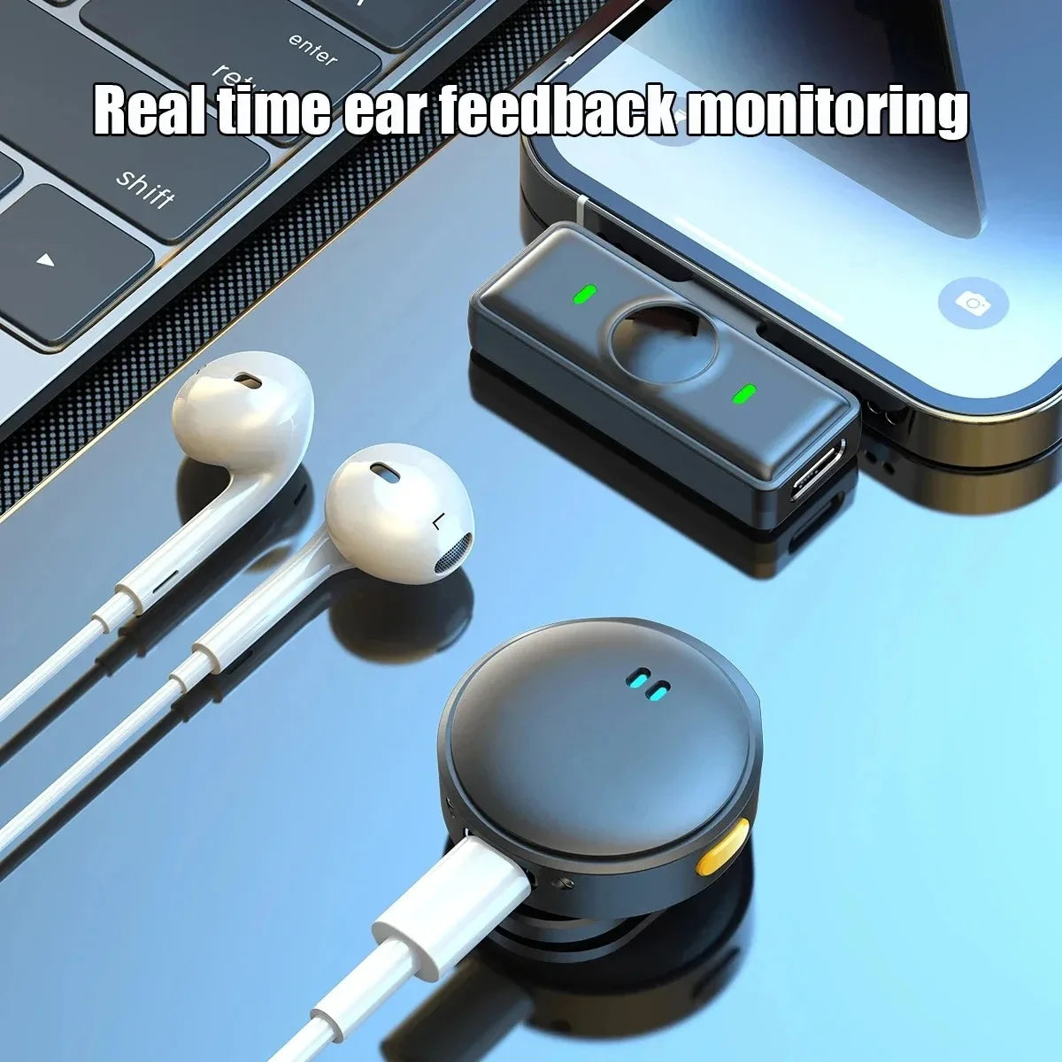 Wireless Lavalier Microphone 2.4G Wireless Microphone Magnetic Suction Microphone Dual Noise Reduction Mic For Video Recording