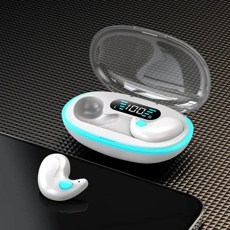 X55 Mini Earphone Stereo Hidden Headsets with Mic HD Call Waterproof Sleeping Earbuds Wireless Mini Headphones TWS Bluetooth