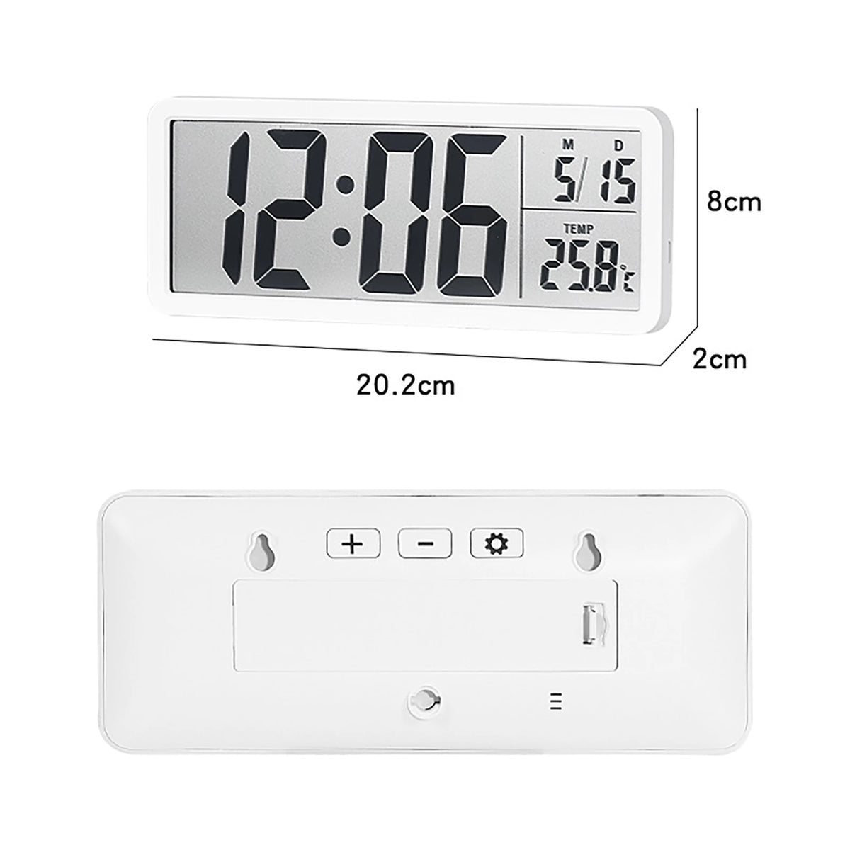 Ac Time Clock Digital Wall Clock Electronic Wall Mounted LCD Disply Clocks Multifunc ...
