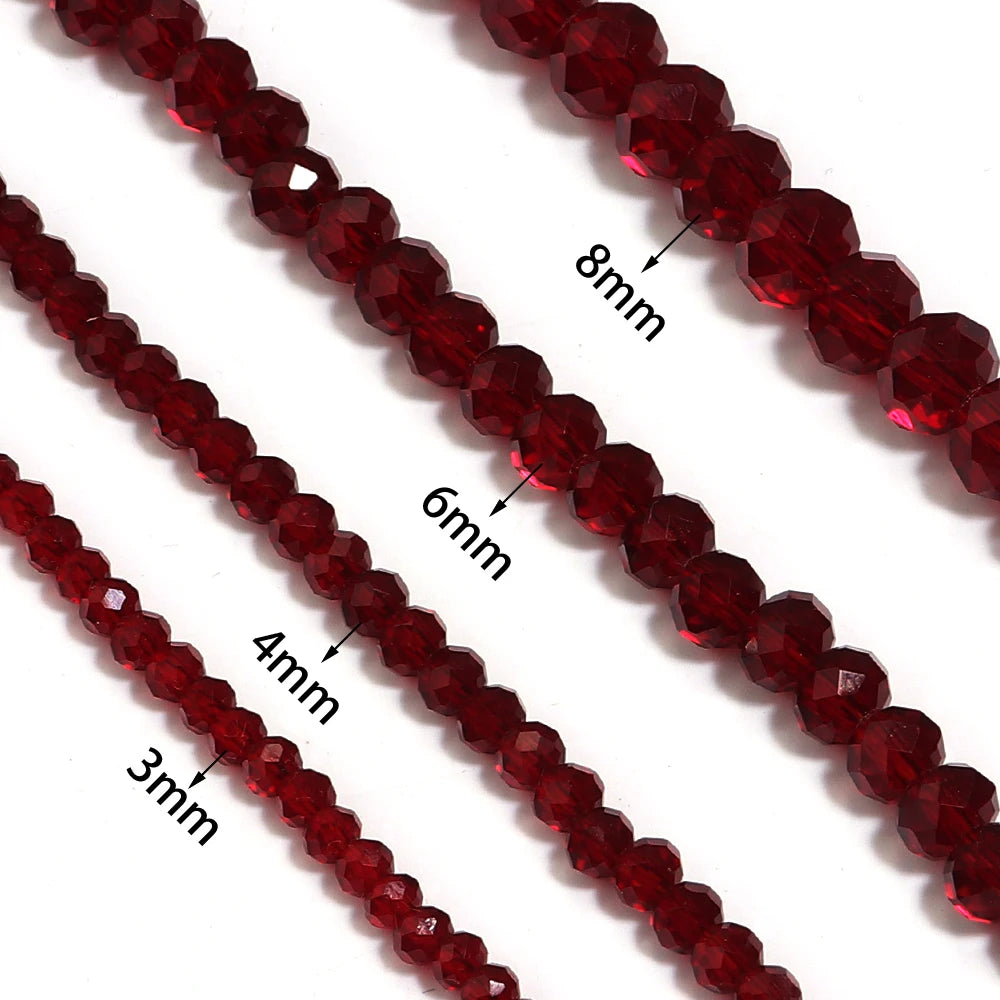 1strand/lot Pomegranate Red Faceted Crystal Beads Abacus Glass Beads Loose Beads For Jewelry Making DIY Necklace Bracelet