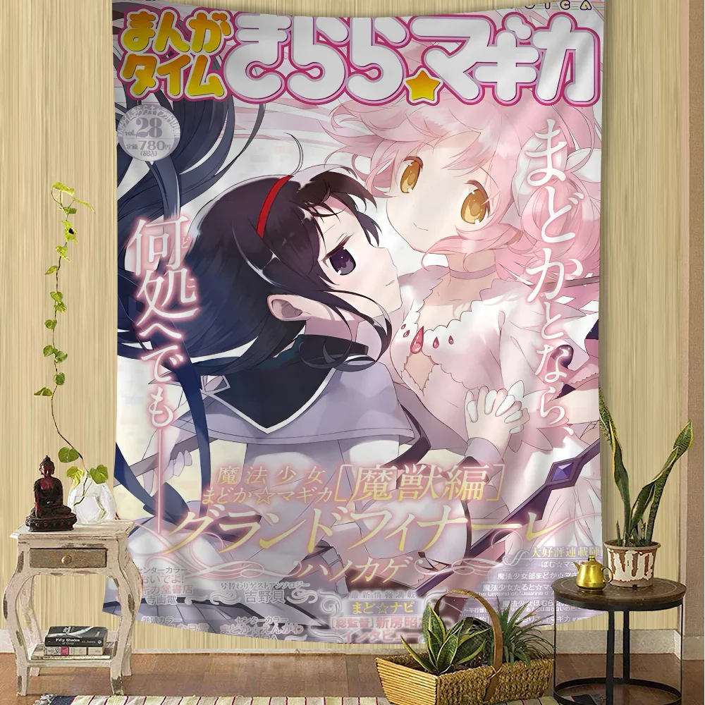 VIKAMA Magical Girl Tapestry Bohemian Tapestry Tarot Hippie Tapestry Dormitory Japanese Tapestry Wall Decoration