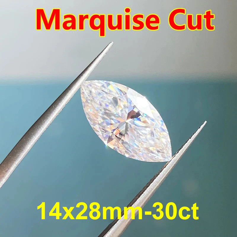 DJMAX 0.05-30ct Rare Marquise Cut Moissanite Loose Stone D Color VVS1 Super White Certified Marquise Moissanite Diamond