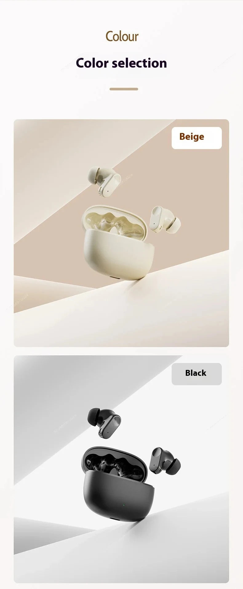 Wireless Bluetooth Earbuds Comfort Fit Metal Diaphragm Hi-Fi Sound Long Battery Life Earphones ENC Noise Cancellation With Mic