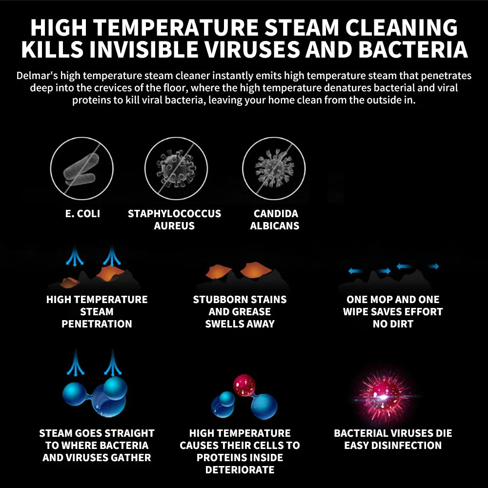 Original Deerma DEM-ZQ610 Steam Mopping Machine Multifunction Household Cleaning mop Aspirador 5 Attachments Mold