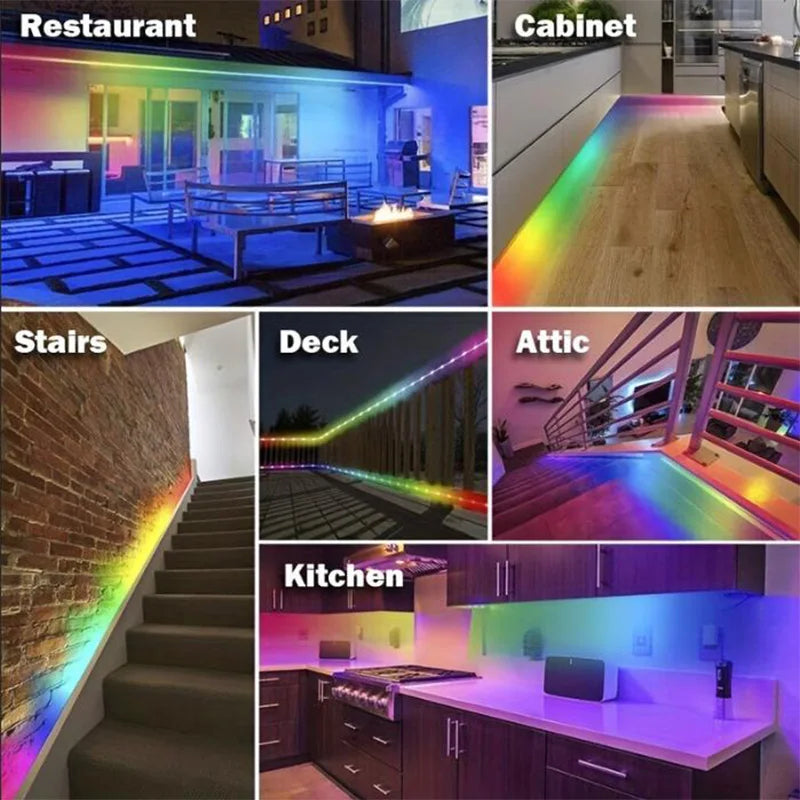 Tuya RGB LED Strip Lights 5V Smart LED Light with Music Sync RGB-IC Dreamcolor Chasing Strip Flexible Tape for Gaming Room Party
