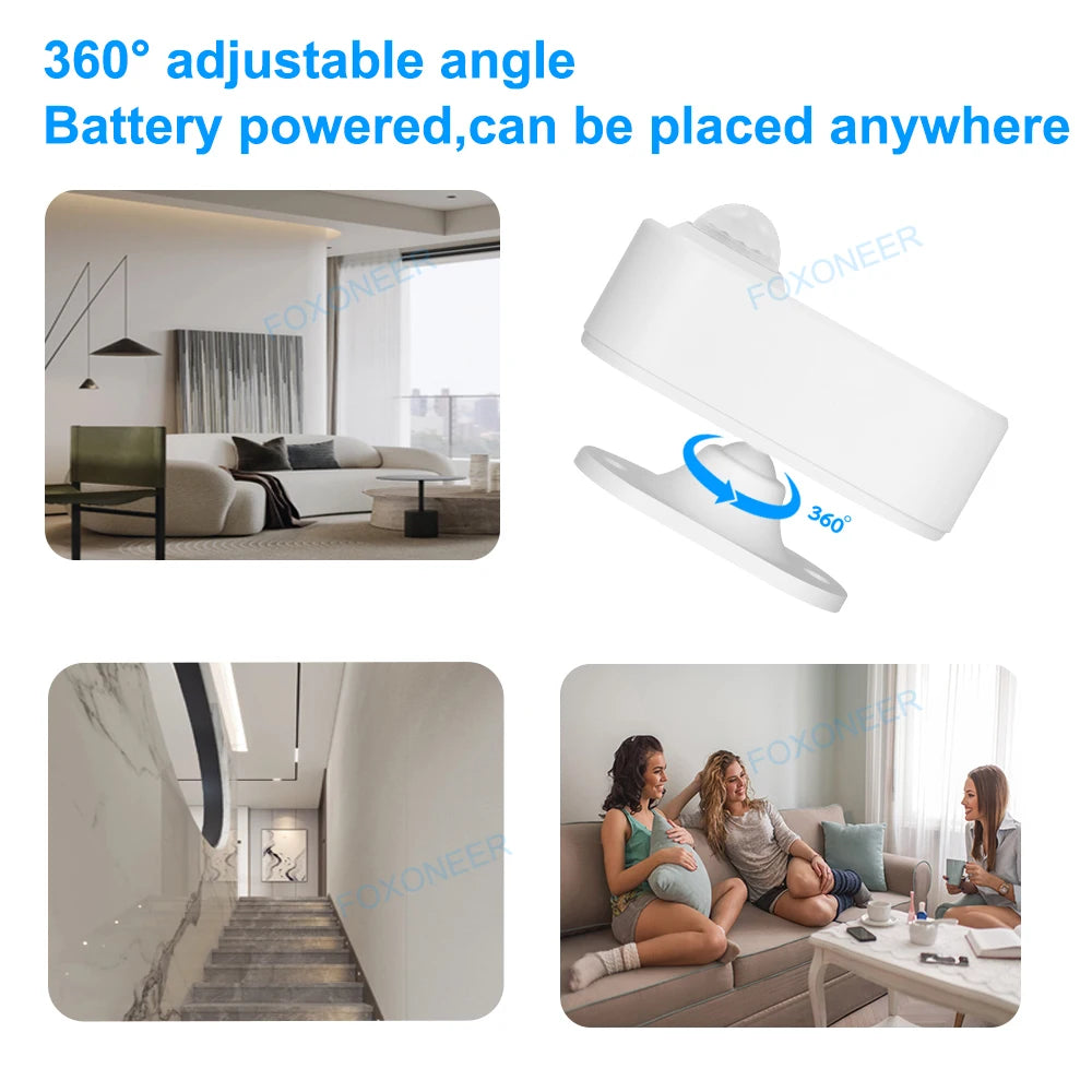 Smart Zigbee Human Presence Detector,Luminance/Distance Detection,  Smart PIR Motion Sensor Support Zigbee 2mqtt Home Assistant