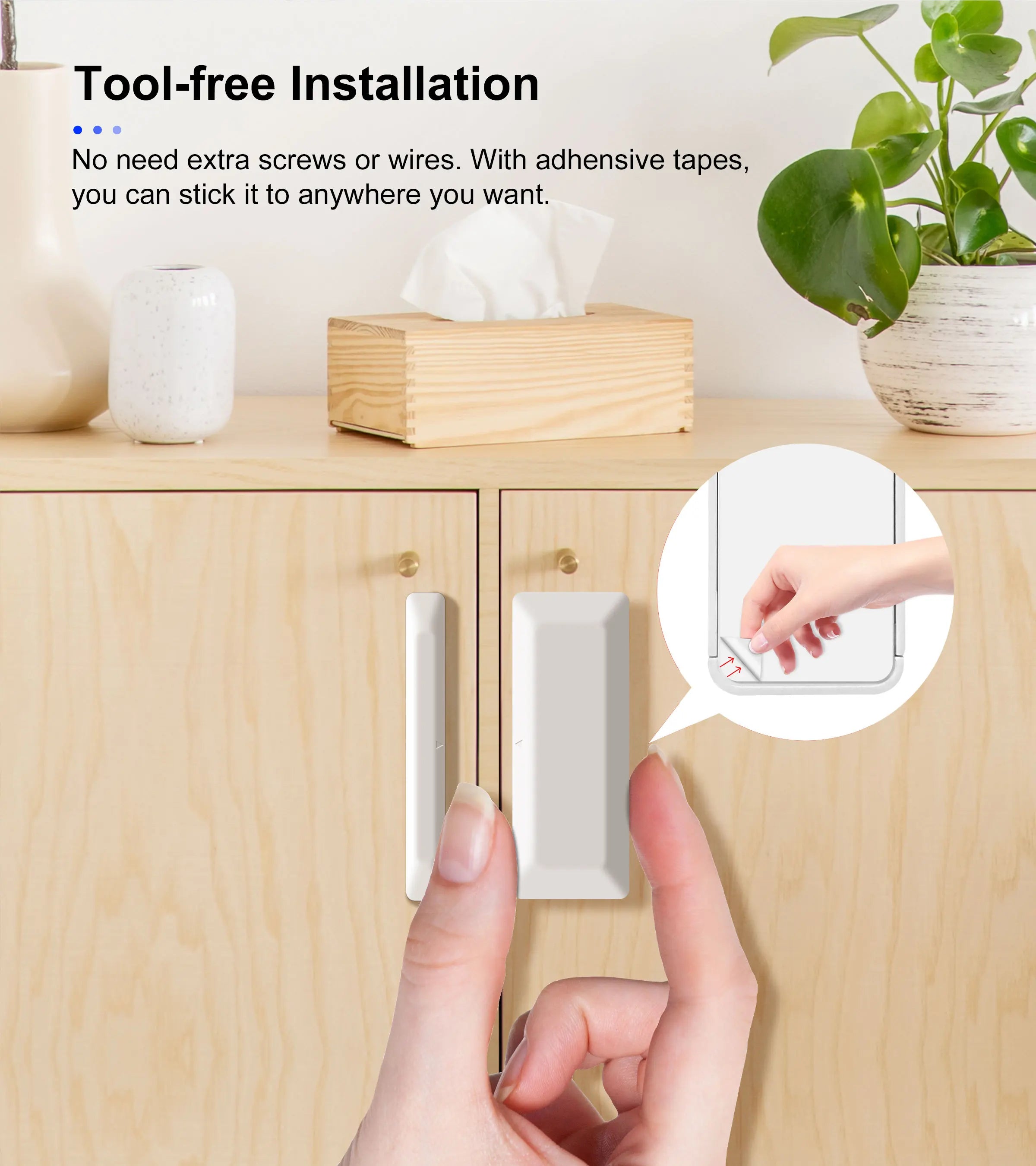 GIRIER Smart Door and Window Sensor ZigBee 3.0 Wireless Contact Detector for Smart Home Security Works with Home Assistant 2MQTT