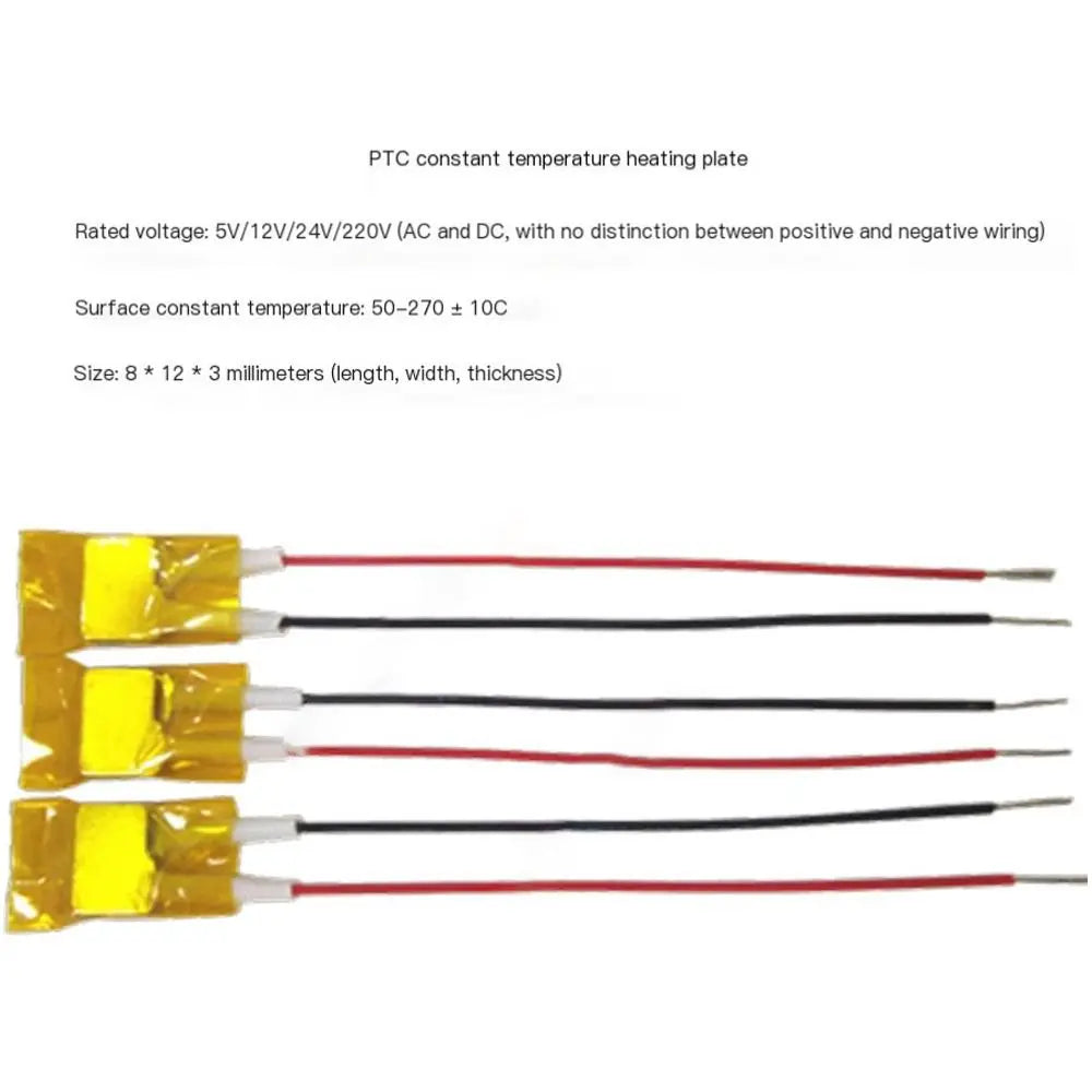 50-230 Degrees Celsius PTC Heaters 5V/12V/24V Heating Element Hair Dryer Accessories Curlers Heater Poultry Incubator Tools