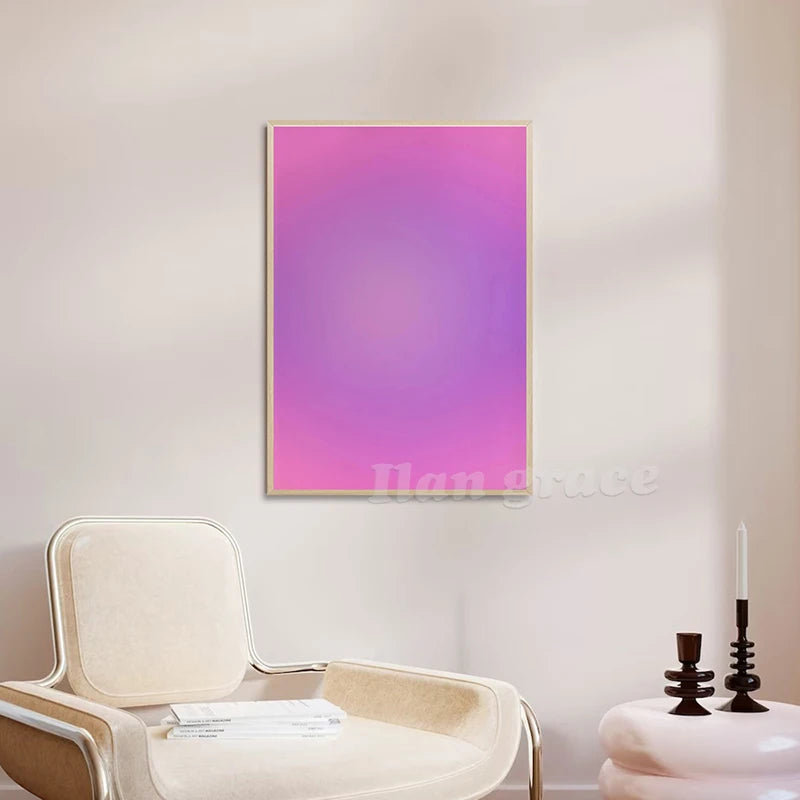 Gradient Aura Wall Art Print Affirmation Poster Gradient Artwork Canvas Painting Aesthetics Wall Art Decoration Pictures