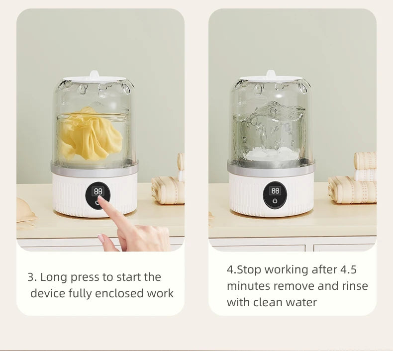 Mini Washing Machine Household Electric Washing Cup Underwear Socks Small Wireless Charging Washing Machine