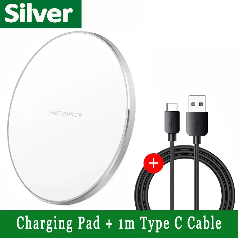NEW 100W  Wireless Charger for iPhone 13 12 11 Xs Max X XR 8 Fast Charging Pad Ulefone Doogee Samsung Note 9 8 S10 Plus S20 21