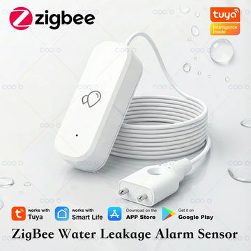 Zigbee 3.0 Smart Flood Leakage Sensor App Remote Monitor Water Overflow Level Detector Water Leak Sensor Security Alarm System