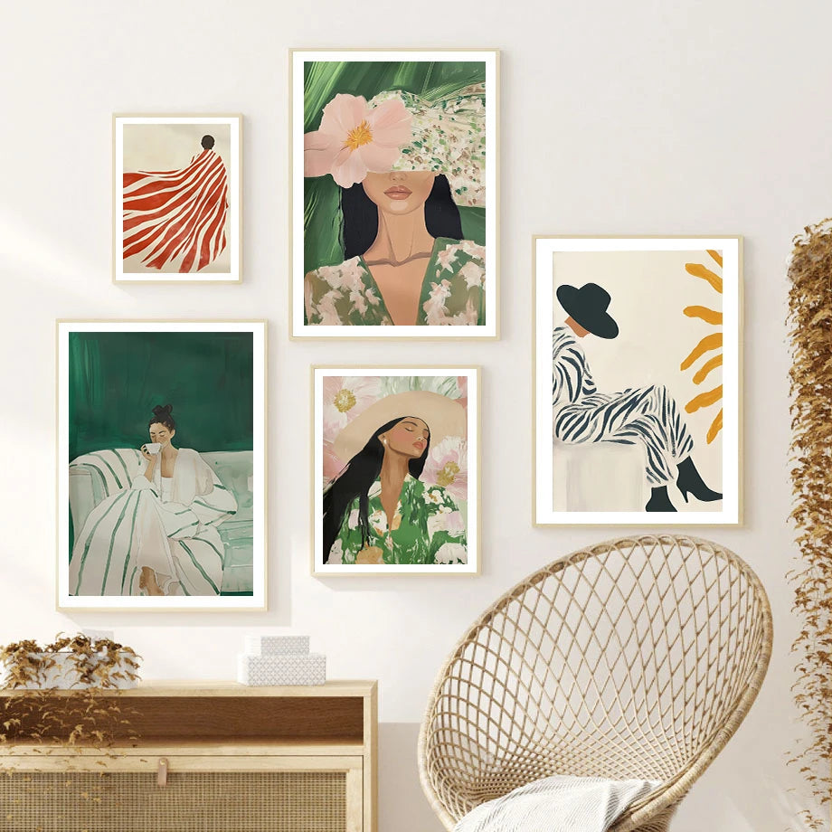 Abstract Dancer Wall Art Modern Women Minimalist Portrait Art Fashion Wall Art Canvas Painting Nordic Poster Room Decor