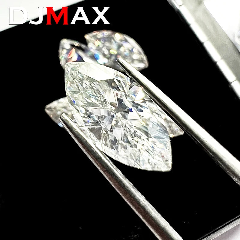 DJMAX 0.05-30ct Rare Marquise Cut Moissanite Loose Stone D Color VVS1 Super White Certified Marquise Moissanite Diamond