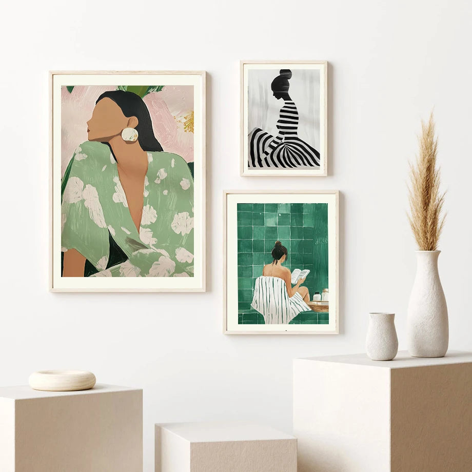 Abstract Dancer Wall Art Modern Women Minimalist Portrait Art Fashion Wall Art Canvas Painting Nordic Poster Room Decor
