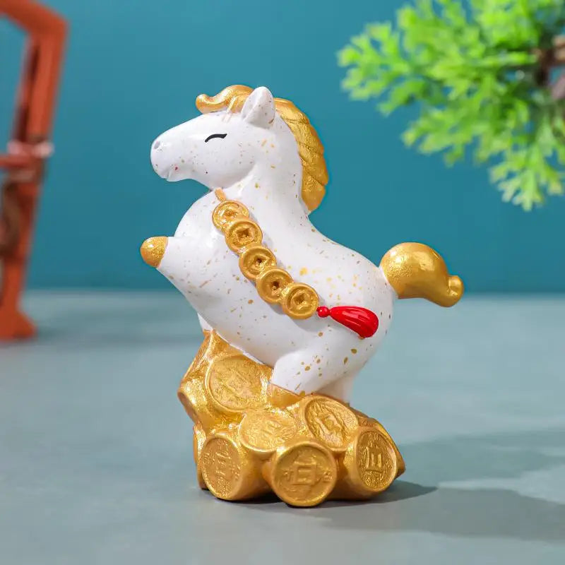 Radiant Crystal Horse Ornament Zodiac Horse Sculpture Feng Shui Series Antique Sun Chaser Showpiece for Desktop