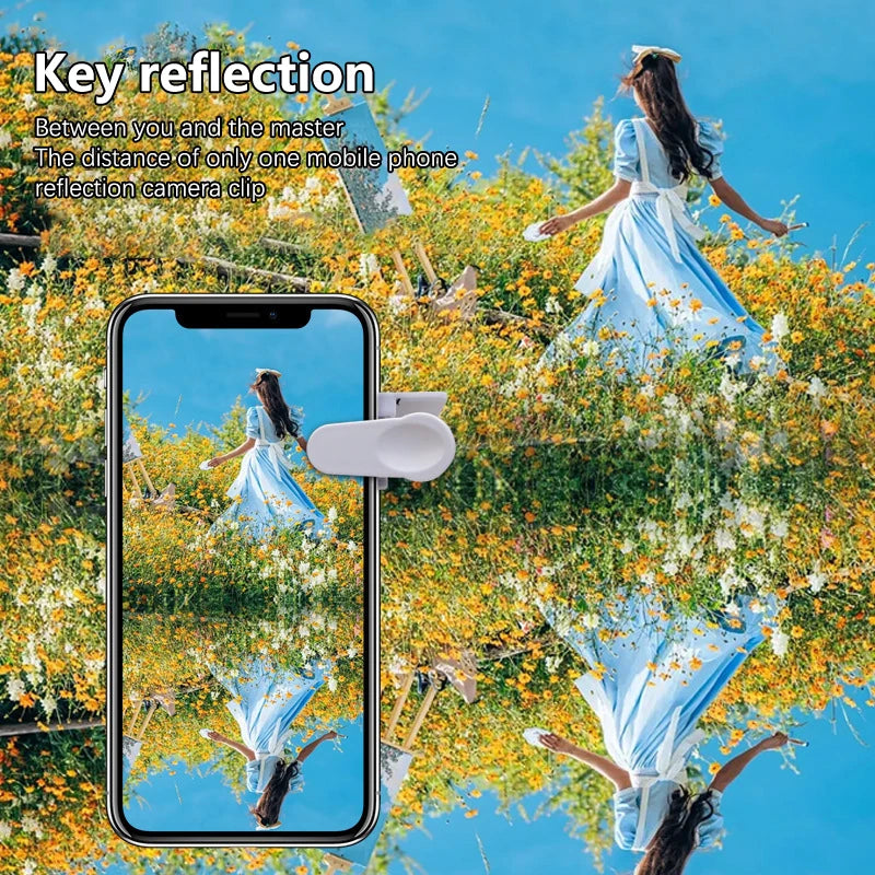 Sky Mirror Mobile Phone Reflection  Clip Adjustable Angle Mirror Clip Outdoor Travel Phone Reflector  Artifact