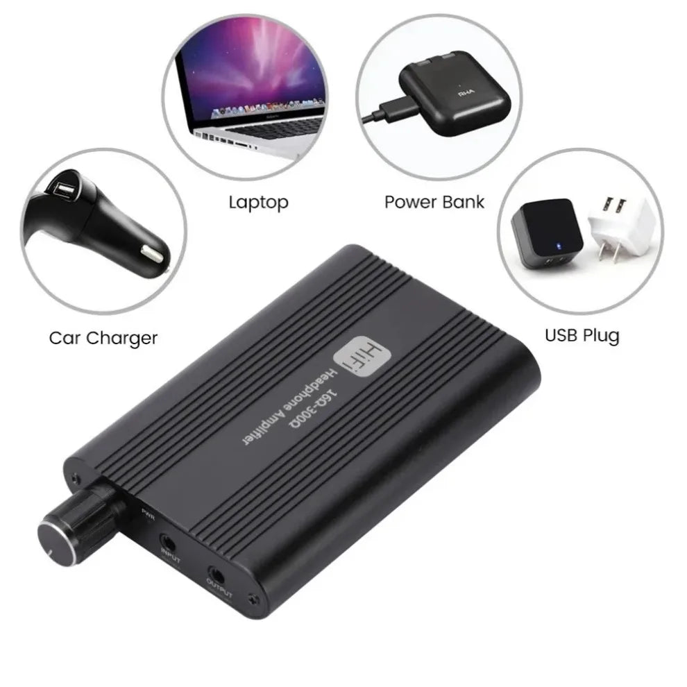 16-300Ω HiFi Headphone Amplifier Mini Audio Amplifier HiFi Stereo Earphone Amp Audio Amp With 3.5mm Jack Cable For Music Player