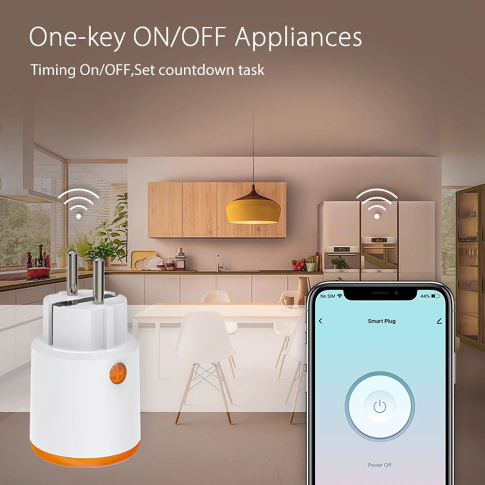 Smart Zigbee Plug Socket 3680W 16A Power Energy Monitoring Timer Switch EU Outlet Home Assistant Zigbee2mqtt