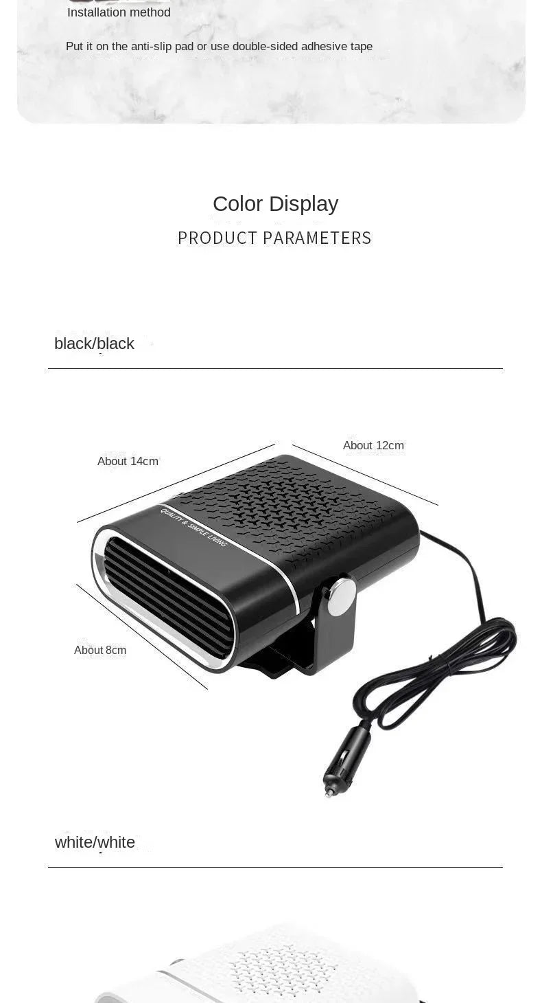 Car Heater Fan 12V/24V Car Heater Electric Cooling Heating Auto Windshield Defroster Defogging Demister Car Anti-Fog Heater