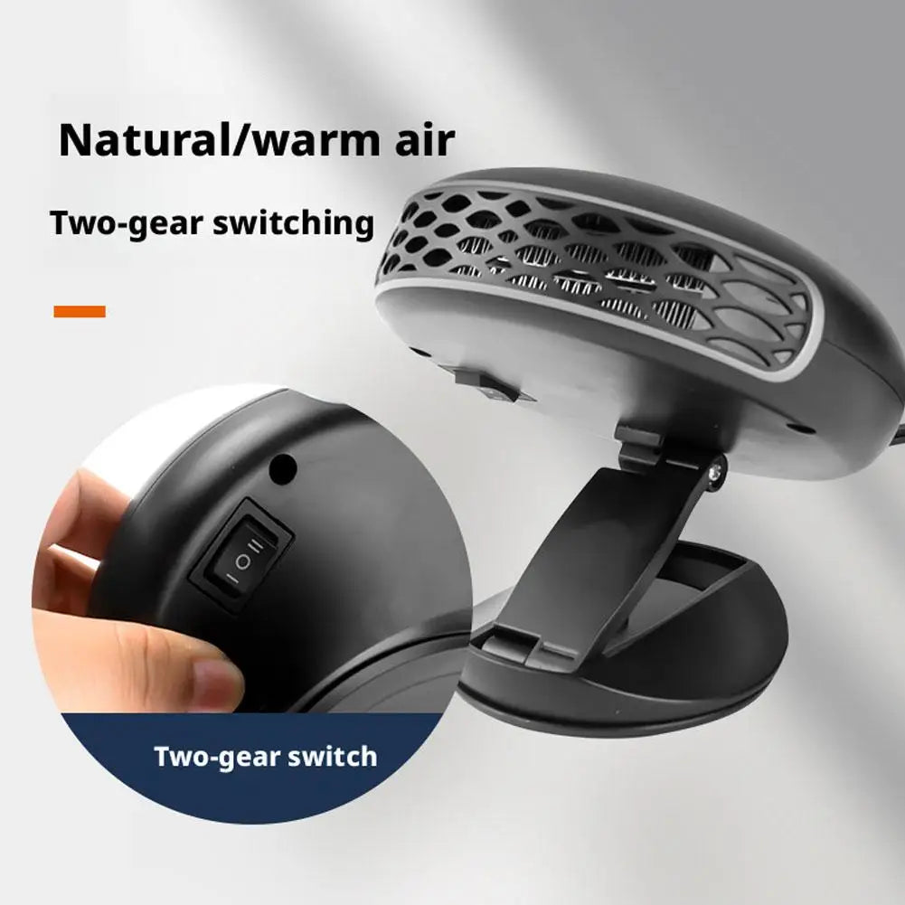 12V 24V Car Heater Fan Electric Heating Warming Auto Windshield Defroster Defogging Demister 360° Rotating Heater for Home