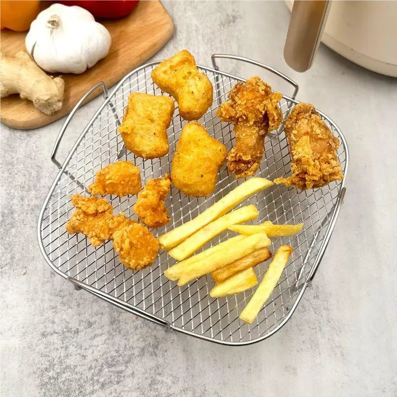 Air Fryer Grille Suitable For Air Fryers Oven Grill Stainless Steel Stackable Grill Kitchen Utensils Cook Multiple Foods